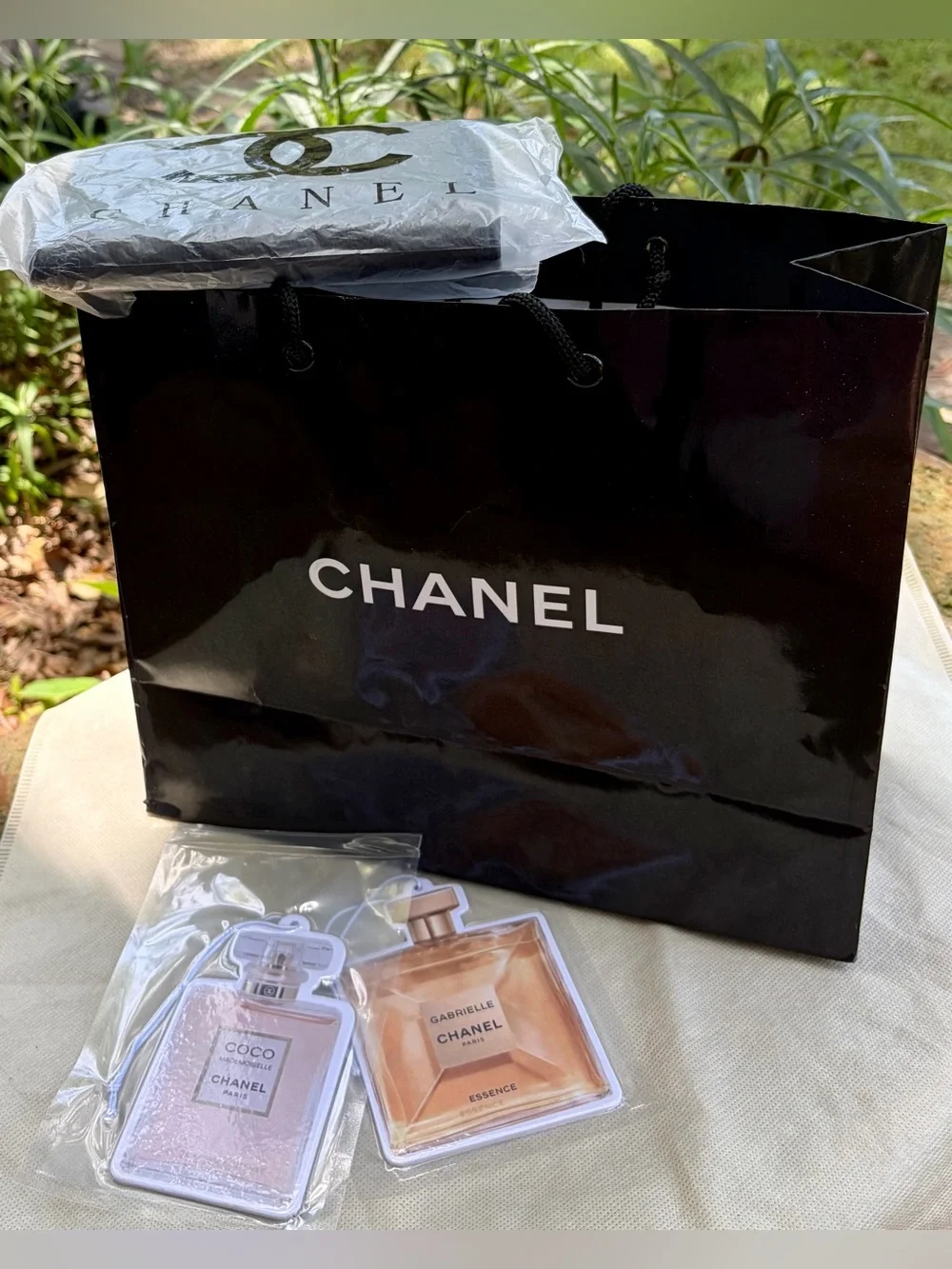Auth. CHANEL Shopping Bag. No tears/rips. Includes free CHANEL Passport (GWP) +